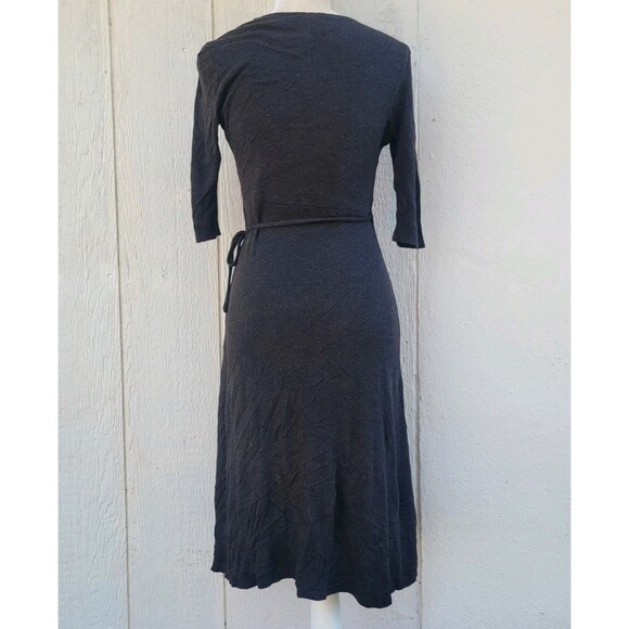 Eileen Fisher Womens wrap dress size PP( sz 2-4) brown 3/4 sleeve - Picture 2 of 4